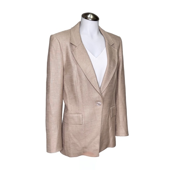 $645 VERONICA BEARD Lyda Dickey Blazer Jacket Sz 8 Beige Tan - Picture 4 of 16